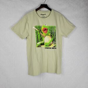 Disney The Muppets T-Shirt Large Green Kermit The Frog Country Roots Graphic Tee
